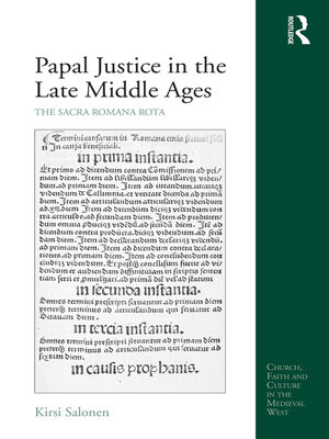 cover image of Papal Justice in the Late Middle Ages